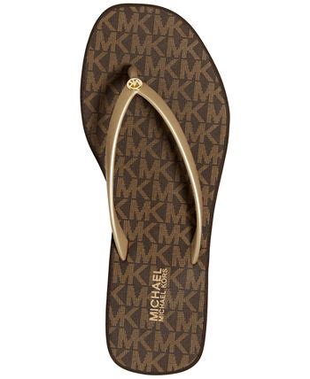 Michael Kors Women's Lilo Logo Wedge Flip Flop Sandals 